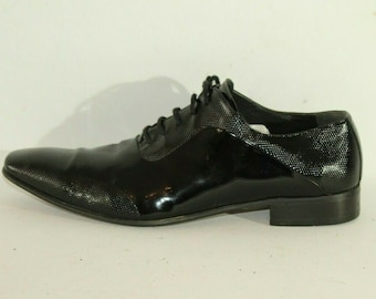 Vintage Men's Black Patient Leather ENDICAN Lace Up Evening Formal Casual Shoes 7 / 41