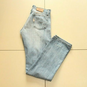 Vintage Men&#39;s Blue Denim KLIXS 1501 Button Ripped Western Casual Jeans Size 46 W 31 L 36