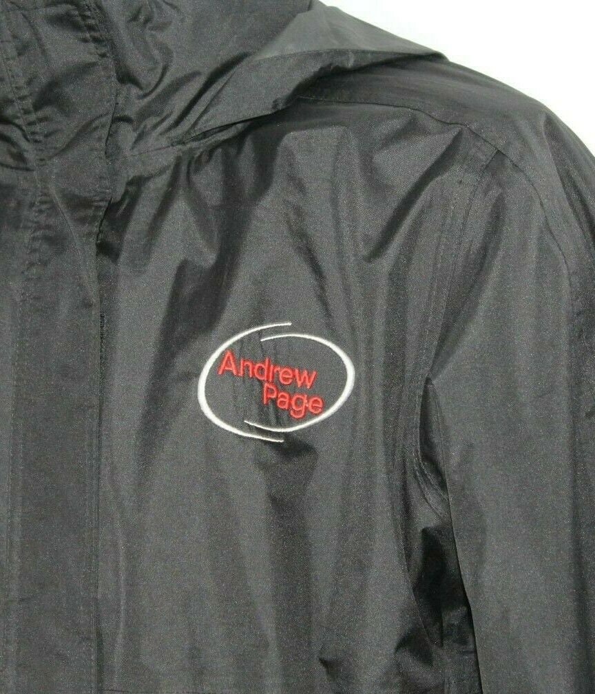 Vintage Men's Black Fabric Zip RESULT Hooded Hip Length Vintage Men's Black Fabric Zip RESULT Hooded Hip Length