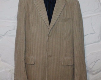 Vintage Beige Corduroy SELECTED Hip Length Tailored Fit Casual Jacket Blazer Size 52