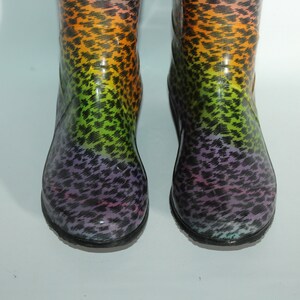 Girl's Colorful Ruber YD Pull On Mid Calf Round Toe Casual Walking Wellington Boots Size 2 / 35 image 3