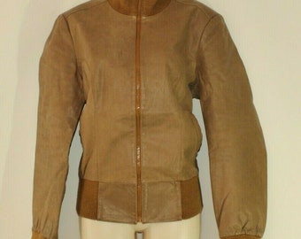 Vintage Donna Pelle RI-AMA S.l.m. Bomber Lunghezza Biker Lunghezza Giacca XL