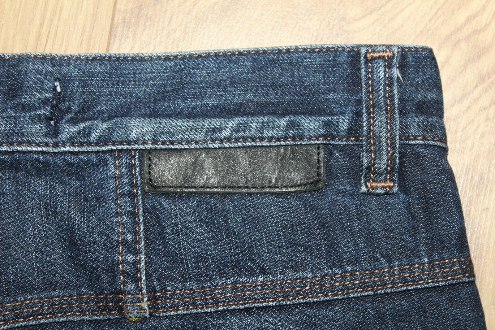 Jean Topman Skinny Carotte Taille 38 Jambe 31 - Bleu Foncé Délavé (Occasion Très Bon état)