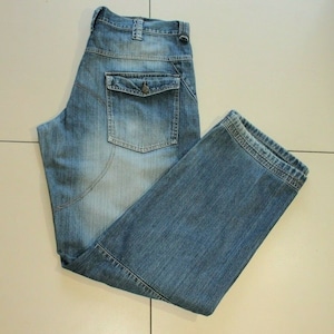 Vintage Herren blau Denim WRANGLER Zip gerade Bein verblasst westlichen Jeans Größe 33 / 44 L 33