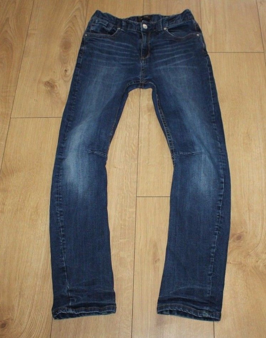 Vintage Blue Denim RIVER ISLAND Zip Twisted Skinny Stonewashed Jeans ...