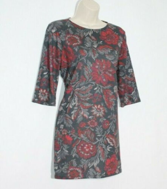 Vintage Dark Grey With Red Flowers Knitwear DOROTHY PERKINS Top Blouse Size 14 42 Etsy Ireland
