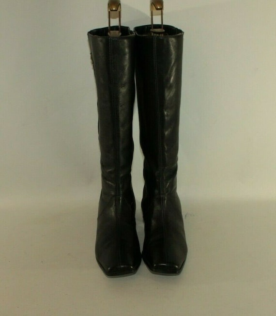 black leather calf boots