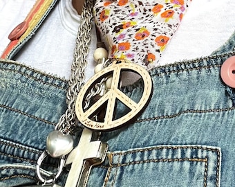 Peace Sign Necklace Charm, Accessory or Keychain