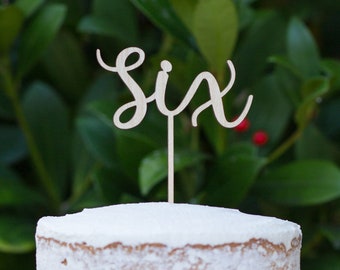 Six cake topper, Number 6 cake topper, Cake topper 6, Cake supplies, 6th anniversary, Smash cake topper, planter stick