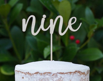 number 9 cake spike, nine cake topper, Cake topper 9, Cake decorations, centerpiece, table numbers