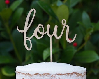 4 cake topper, four cake topper, 4th anniversary