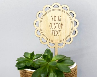 Custom plant stake gift, Plant Stake Cards, Personalised wooden card for flower pot, succulent planter or herb garden sign, plant spike mom