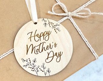 Personalized wooden mothers day card with flower detail, #180