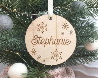 Whimsical Christmas tree decoration, personalized family decoration, Custom name ornament, Christmas baubles, Christmas gift ideas, xmas