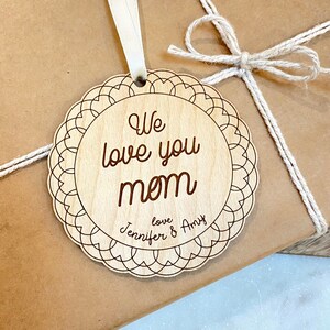 Wooden Mothers Day ornament gift card, We Love You, 180 image 2