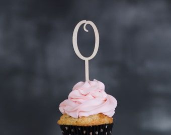 2" Zero cupcake topper, number 0 cake topper, cake topper, Baby shower decorations, table numbers, centerpiece