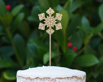 Snowflake cake topper, Christmas cake topper, Holiday party decorations, Frozen