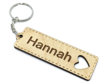 Custom Heart keychain, heart keyring, Gift for her, Stocking stuffer, Custom name keychain, #141