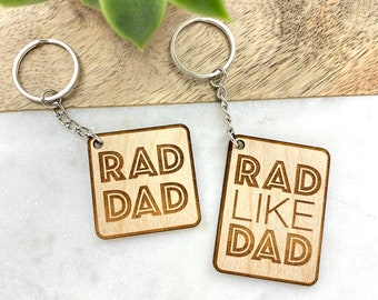 Fathers Day Gift Set, Rad Dad Keychain, Fathers Day Gift From Kids, Rad Dad, Rad Like Dad Keychain, Fathers Day Gift Set, Dad Gift, #185