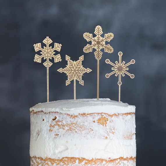 Snowflake Cake Toppers, Christmas Cake Toppers, Holiday Party