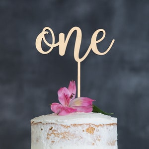 One Cake Topper, Number First Birthday Cake Topper, 1 Smash Cake Topper, Cake Topper One, 1st Birthday, Range Of Sizes Available image 1