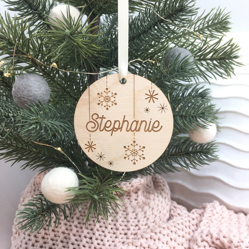 Whimsical Christmas tree decoration, personalized family decoration, Custom name ornament, Christmas baubles, Christmas gift ideas, xmas image 1