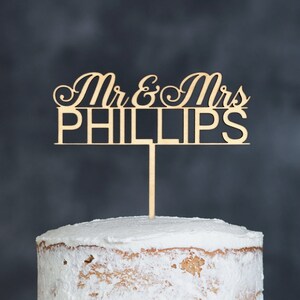 Mr and Mrs cake topper, personalization, custom wedding cake topper, Customize, last name, rustic cake topper, rustic wedding decorations image 2