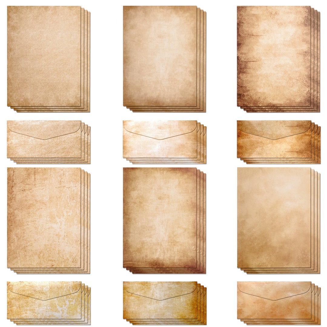 Vintage Writing Paper and Envelopes With Antique Style Aged Stationery