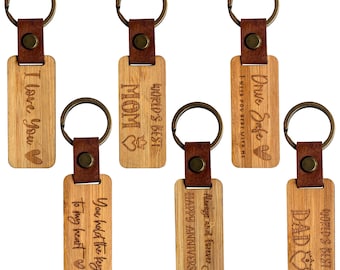 Personalized Wooden Key Chain For Women And Men Custom Wooden Key Chain Ring For Car Keys, Key Fob For Women & Men