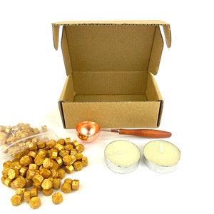Wax Seal Stamp Kit - Wax Seal Kit 150pcs Wax Seal Beads, Wax Seal Spoon And two Candles Is a Perfect Sealing Wax Kit For Gifts