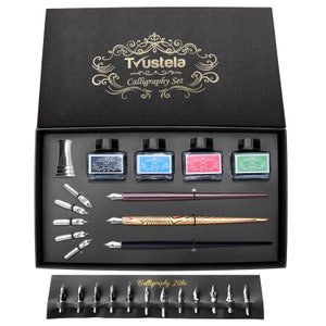 Calligraphy Set For Beginners, Calligraphy Pen Set, Calligraphy Kit, feather pen, quill pen, quill and ink set, feather pen and ink