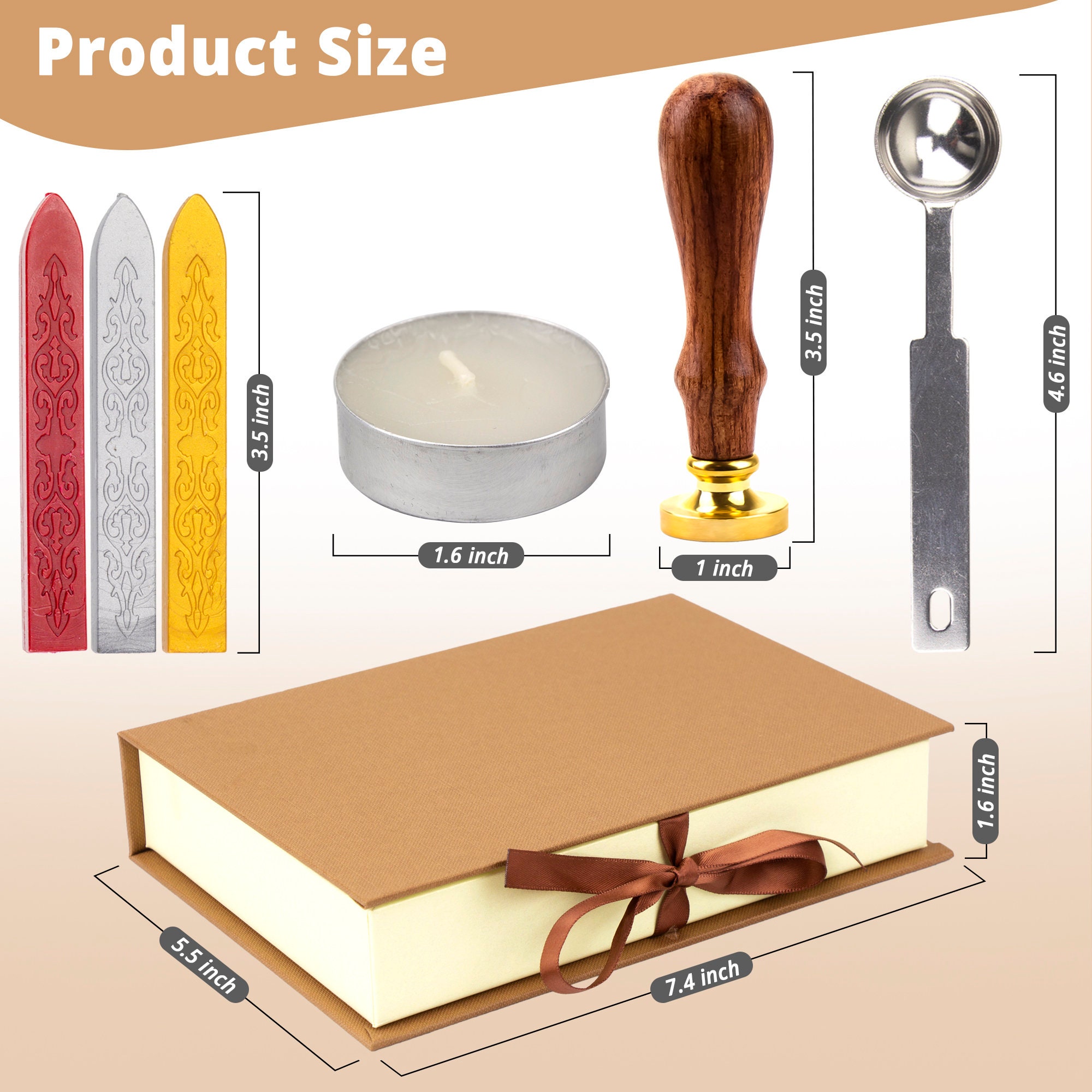 Wax Seal Stamp KitWax Seal Kit With GoldSilver and Red Wax Etsy