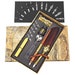 Trustela's Quill And Ink Wax Stamp Set - Wooden Pen, Feather Pen Antique, Dip Pen Stand/Seal, Nibs, Wax, Spoon And Ink Well In A Gift Box 