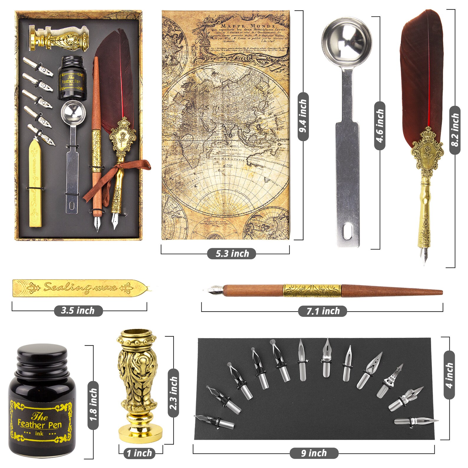 Trustela's Quill and Ink Wax Stamp Set Wooden Pen - Etsy