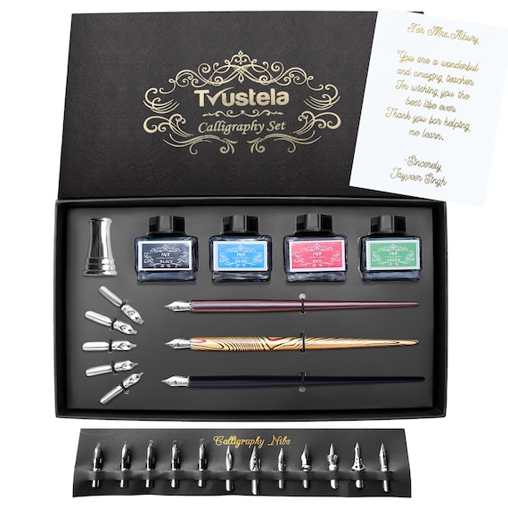 Personalized Calligraphy Set for Beginners — 3 Pens, 20 Nibs, 4