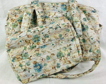 Handmade Zippered Handbag/Purse "Watercolor Floral"