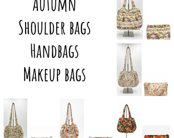 Fall Fashion Must-Haves: Handcrafted Autumn-Themed Shoulder Bags, Handbags, and Makeup Bags in Rich Seasonal Tones