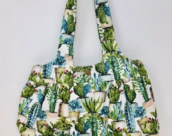 Handmade Shoulder Bag “Potted Cactus”