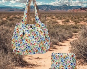 Watercolor Wildflowers Handbag Set