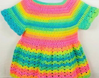 Hand Crochet Tunic Top 5T/6T