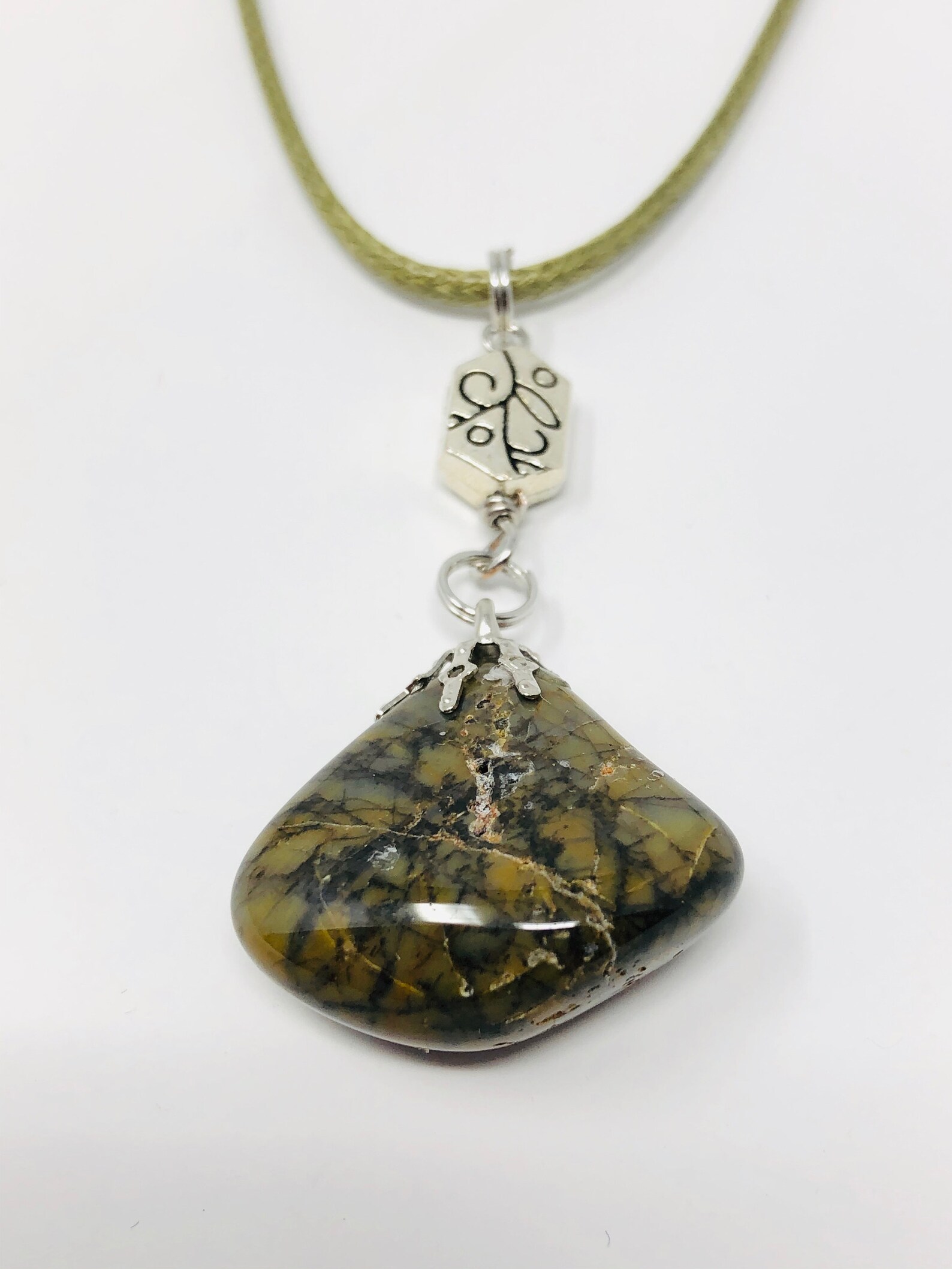 Green Jasper Necklace Etsy
