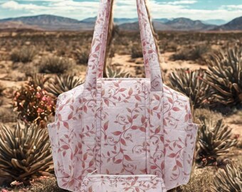 Pink Vine Zippered Bag Set