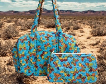 Bright Butterfly Zippered Bag Set