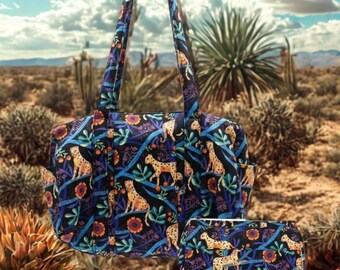 Cheetah Flannel Zippered Bag Set