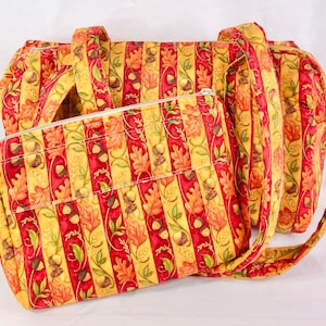 Handmade Zippered Handbag/Purse &quot;Autumn Acorns&quot;