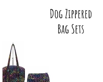 Charming Dog-Themed Purse & Makeup Bag Set - Handcrafted in the USA, Perfect Gift for Dog Lovers