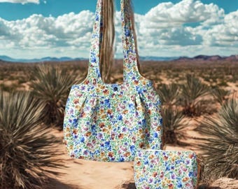 Watercolor Wildflowers Shoulder Bag Set