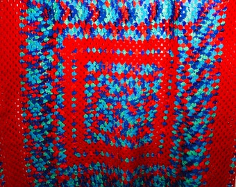 Hand Crochet Afghan/Throw Blanket 60x60"