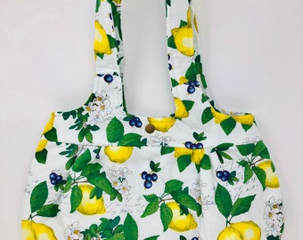Handmade Shoulder Bag “Lemons and Blueberries”