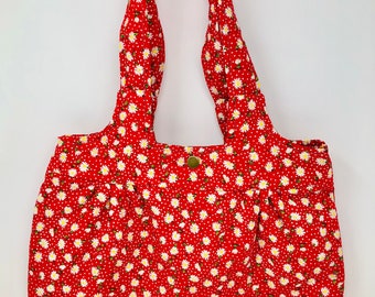 Handmade Shoulder Bag “Red Daisy”